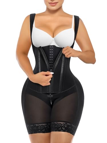 Image of SHAPERX Fajas Colombianas Shapewear for Women Tummy Control Body Shaper Postpartum Butt Lifter with Zipper and Hooks
