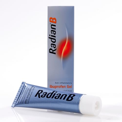 Radian B Ibuprofen Gel 5% topical analgesic and anti-inflammatory for backache rheumatic and muscular pain sprains and sports injuries.