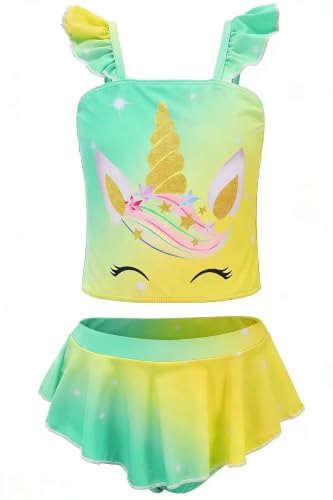 Image of Akokvlar Two Pieces Swimsuit Mermaid Bikinis Tankini Bathing Suit for Little Girls