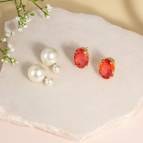 Image of Mansiyaorange Chunky Earrings Tops Stud For Women & Girls