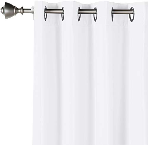 Amazon Basics Room Darkening Blackout Window Curtain with Grommets, Noise Reducing, 100% Blackout, 52 x 96 inches, White, 2 Panels per Set (1 Set) - image 7