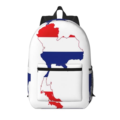 Mochila universitaria EdWal con mapa de Tailandia negra unisex talla única