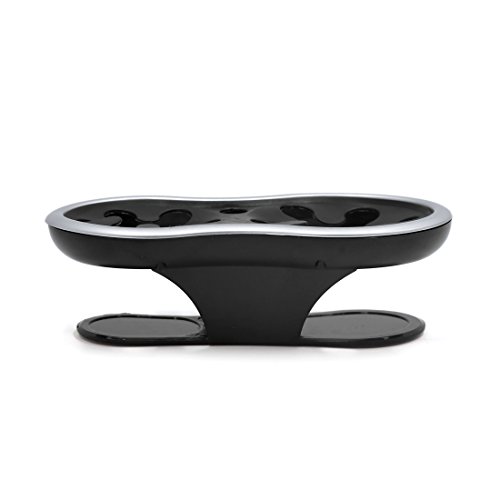 Portavasos adhesivo de goma para coche negro y tono plata miniatura 2