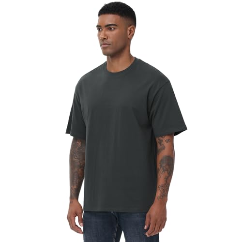 Image of KEEPSHOWING Mens Oversized T-Shirts, Cotton Loose Fit Crewneck Short Sleeve Casual Tees Workout Gym Basic Tops