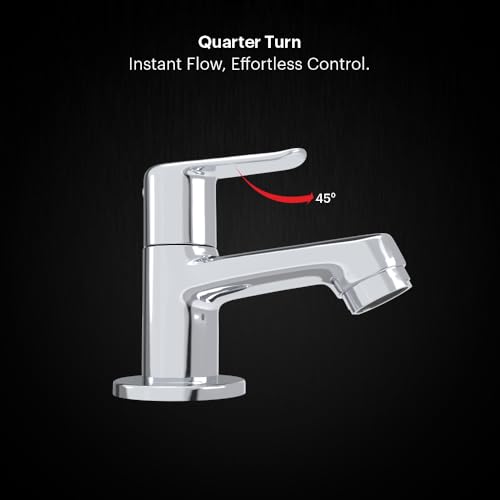 Image of Johnson Sega Brass Pillar Cock for Bathroom Wash Basin | Heavy Duty Brass Basin Tap with Chrome Finish | Leak-Proof Bathroom Faucet | Premium Pillar Tap for Wash Basin & Hand Wash Area | 10 Years Warranty