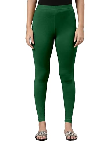 Image of TRENDMALLS Women's Super Combed Cotton Elastane Stretch Ankle Length Leggings with Ultrasoft Waistband