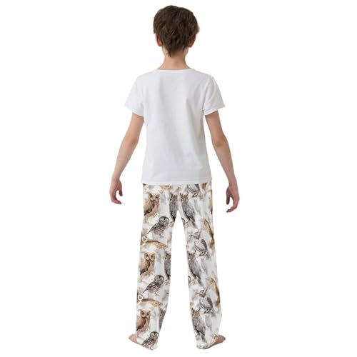 Owls Boys Long Pants Soft Trousers Elastic Waist Kids Lounge Bottoms with Pockets S-XL3