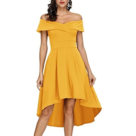 JASAMBAC Vestido de cóctel para mujer con hombros descubiertos Cover