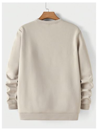 MakeMeChic Men's Casual Crewneck Cartoon Dinosaur Graphic Pullover Sweatshirt2