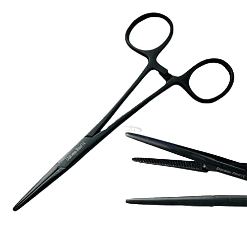 VR Instrument Supply Crile Hemostat Forceps 5.5" Straight All Black Locking Stainless Steel