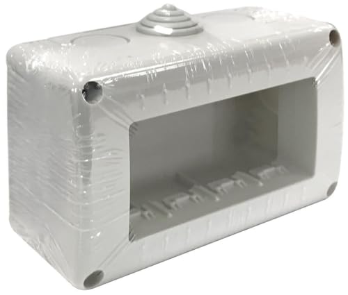 Caja de superficie para instalación eléctrica, 4 módulos, ideal para distribución de corriente en viviendas y oficinas.