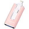 MFi Certified Flash Drive for iPhone iPad 256GB, Photo Stick for External Memory Storage, USB Memory Stick Thumb Drive for iPhone/iPad/Android/PC Pink