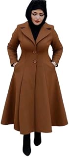 معطف طويل نسائي من الجوخ المستورد – بالطو شتوي أنيق للخروج – مقاس 1 (60–85 كجم) ومقاس 2 (85–120 كجم)