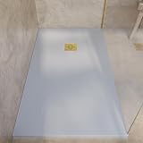 SoulHome Piatto Doccia in Resina 60x60 Grigio chiaro Griglia Dorata