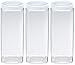 Silicook Clear Plastic Jar, Set of 3-40oz, Square Shaped, Transparent, Food Storage Container, Kitchen & Household Organization for Dry goods, Spices, Vegetables, Ingredients and More