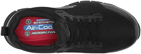 Skechers Women's Slip on Athletic Construction Shoe, Black, 8 | Image 4