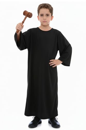 Disfraz Toulite Judge para niños, túnica negra unisex