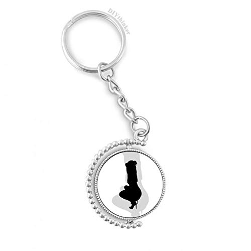 Porte-clé rotatif silhouette sportive cadeau original pour passionnée de fitness