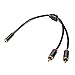 Produktbild POPPSTAR Premium Stereo Audio Adapterkabel, 3,5 mm Klinke (Buchse) auf 2x RCA Cinch (Stecker), vergoldete Kontakte, 23cm mit Steckern