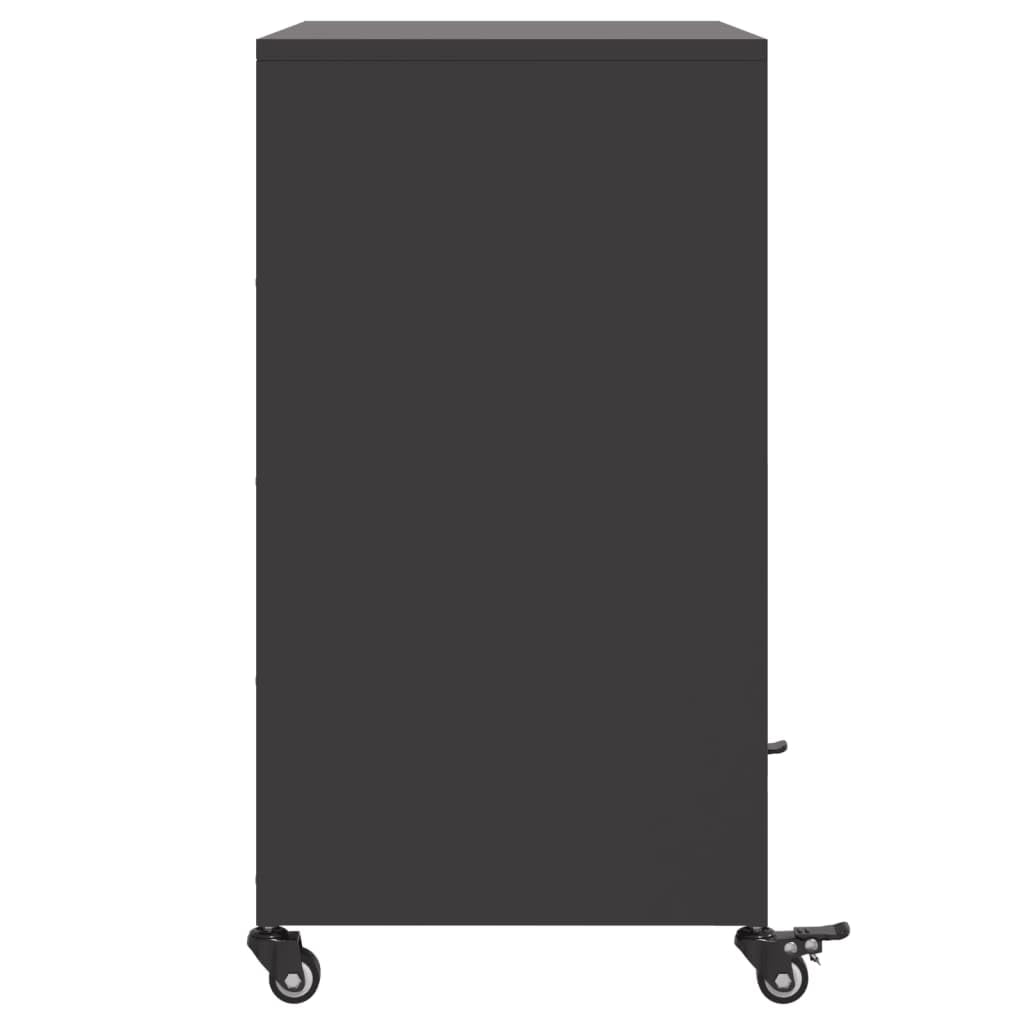 vidaXL Szafka, czarna, 68x39x72 cm, stal