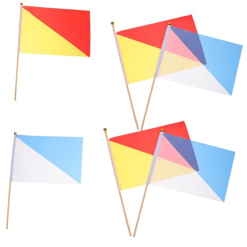 SUPVOX 6Pcs Signal Flag with Sturdy Poles Navy Training Flags for Refereeing and Commanding Safety Sports and Events