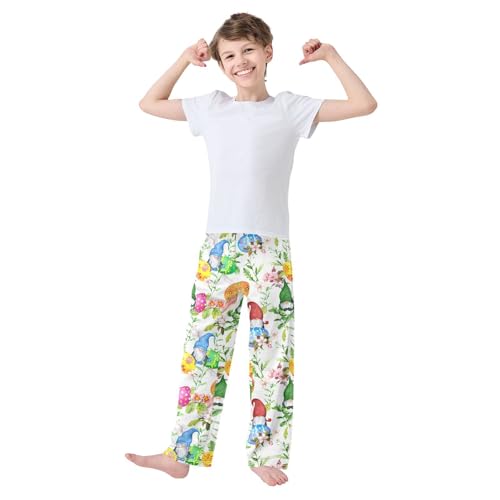 Easter Gnome Egg Boys Long Pants Soft Trousers Elastic Waist Kids Lounge Bottoms with Pockets S-XL2