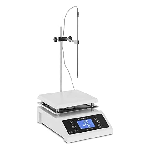 Steinberg Systems Magnetic Stirrer Hotplate Lab Stirrer Magnetic Agitator Ceramic 19x19cm 2000rpm SBS-MR-2000 (Coated Steel, Ceramic Plate, 600W, 0-350°C) Cover