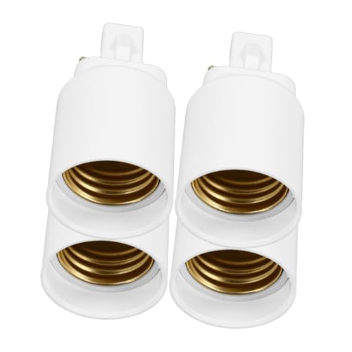 DOITOOL G24Q-1 to E27 Adapter 4 Pack Light Bulb Socket Converter for 4 Pin Lamp Holder Pbt Lighting Accessory for Led Bulbs in Home Office and Shop Fixtures