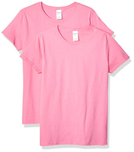 Gildan Women's Heavy Cotton Adult T-Shirt, 2-Pack, Azalea, X-Large