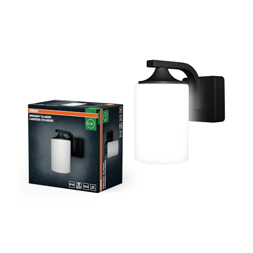 Osram Applique Endura Classic, Nero, E27, Ip43, Alloggiamento In Alluminio, Diffusore In Vetro, Adatta Per Uso Esterno, Senza Lampadina
