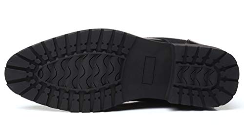 Santimon Mens Casual Leather Ankle Combat Chukka Boots Classic Cap Toe Waterproof Lace Up Work Oxfords Boots4