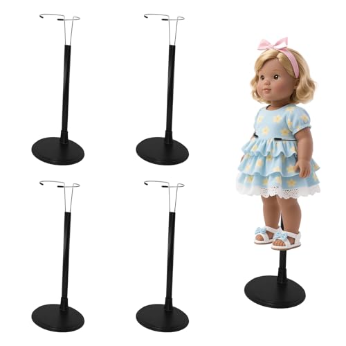 4PCS Doll Stand Compatible with American Girl Accessories Fit 15 16 17 18 19 20 and 21 inch Dolls Waist 2 - 4 Black