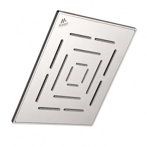 Image of Maipo Maze 12 Inch Square Rain Shower Head, Stainless Steel Overhead Shower for Bathroom, Ceiling Shower Head, Chrome Finish, Universal Fit, Anti-Clog Silicone Nozzles