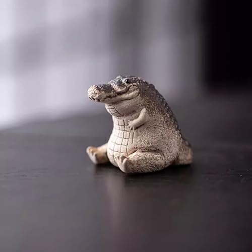 Adornos para mascotas de té de cocodrilo de arena morada y mesa 4