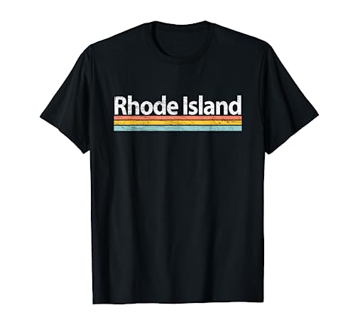 Rhode Island - Vintage / Worn Design - Retro Stripes Classic T-Shirt