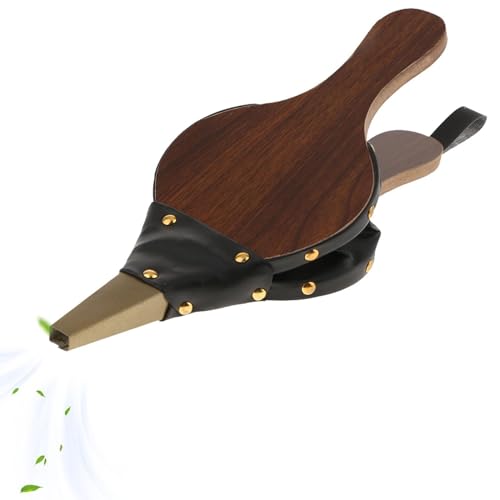 Fuelles Para Estufa De Leña | Fuelle De Madera Interior Para Pozo De Fuego,Soplador De Chimenea Con Correa Para Colgar, Boquilla De Metal, Gran Herramienta Para Chimenea, Hoguera, Estufa De Leña, Barb