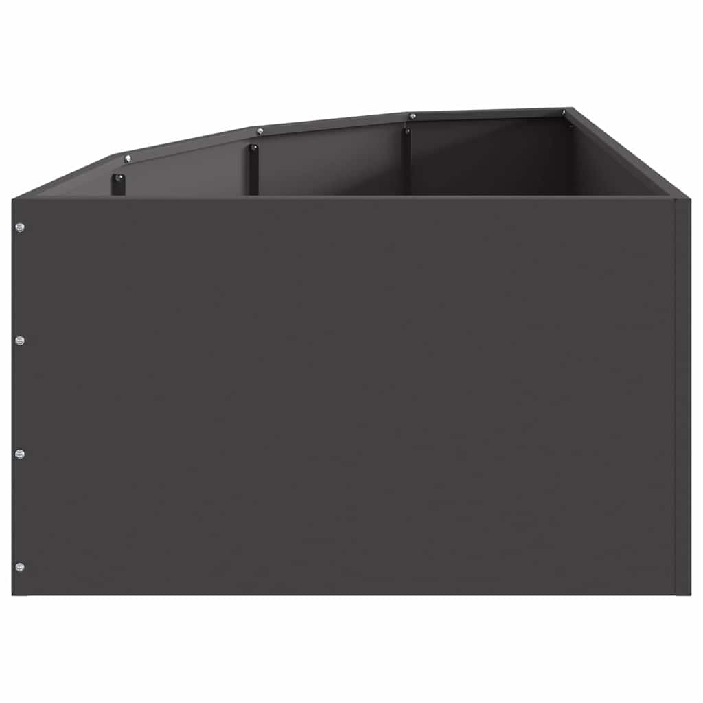 Genérico Macetero de Esquina Negro 60 x 60 x 35 cm Acero,Jardín,Jardinería,Maceteros y jardineras,883640