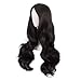 MapofBeauty 28 Inch/70 cm Cosplay Long Wavy Curly Synthetic fiber Side Bangs Anime Fashion Party Hair Wig (Black)