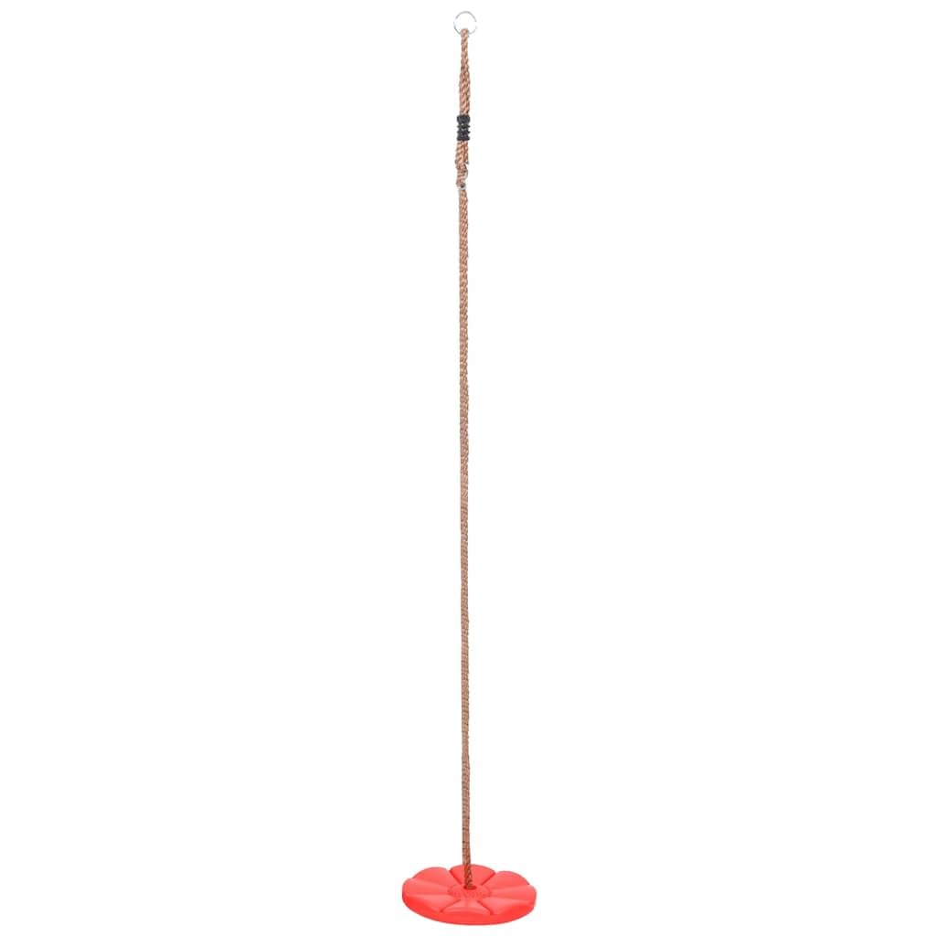 Altalena con piatto per bambini, rossa con corda regolabile in altezza, portata fino a 100 kg, altalena da giardino in plastica robusta, dispositivo di gioco per esterni per ragazzi e ragazze