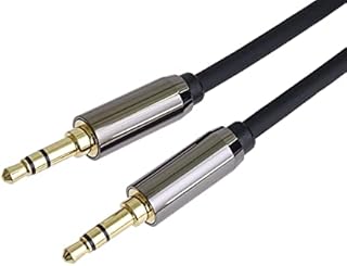 PremiumCord Stereo HQ Kabel Jack 3,5 mm, Wtyczka StereoJack 3,5 mm na Wtyczce StereoJack 3,5 mm 90°, Aux Headset Kabel Połączeniowy Audio, Ekranowany, Metalowy Łącznik, M/M, Długość 3 m