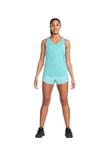 2XU Women's Light Speed Tech Singlet Tank Top, Porcelain/White Reflective, S, Porcelain/Reflective White