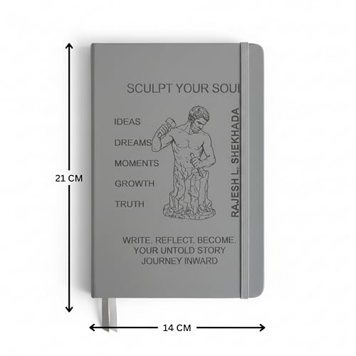 Image of Personalized Journal - Custom Name Hardcover Diary for Men & Women, Premium Paper, Durable Grey Finish (Grey-Sculpt-Custom)