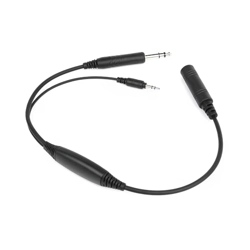 Wirenest Aviation Headset Audio Recording 3.5mm Adapter – Inline Pilot Audio Recorder Cable for GA Headset (PJ-068), Record Cockpit & ATC Audio to Camera or External Recorder