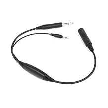 Wirenest Aviation Headset Audio Recording 3.5mm Adapter Inline Pilot Audio Recorder Cable for GA Headset PJ-068, Record Cockpit & ATC Audio to Camera or External Recorder