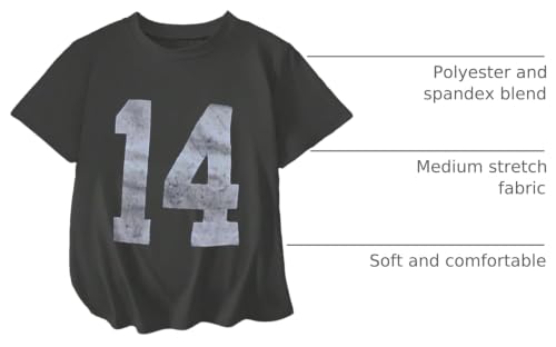 Image of SOLY HUX Girl's Number Graphic Tees Short Sleeve Y2k Tops Jersey Shirts | Crew Neck, Casual, Cute, Vintage, Summer