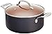 GOTHAM STEEL 5 Qt Stock Pot, Nonstick Cooking Pot with Lid, Large Soup Pot & Pasta Pot with Stay Cool Handles, Ceramic Coated Nonstick Pot, Metal Utensil Oven & Dishwasher Safe, 100% Toxin Free