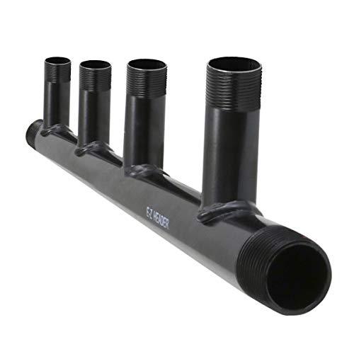 Image of Midline Valve SH4-1434-6-5 Steel Manifold, 1-1 /4'' Base 4 Ports of 3 /4'' 6'' Spacing, Black, 5 Pack