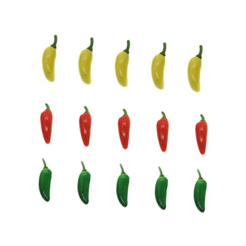 GOOHOCHY 60pcs Mini Colorful Simulation Peppers Bubble Fruits and Vegetables Accessories Random Colors for Teaching Playtime and Creative Projects Random Color