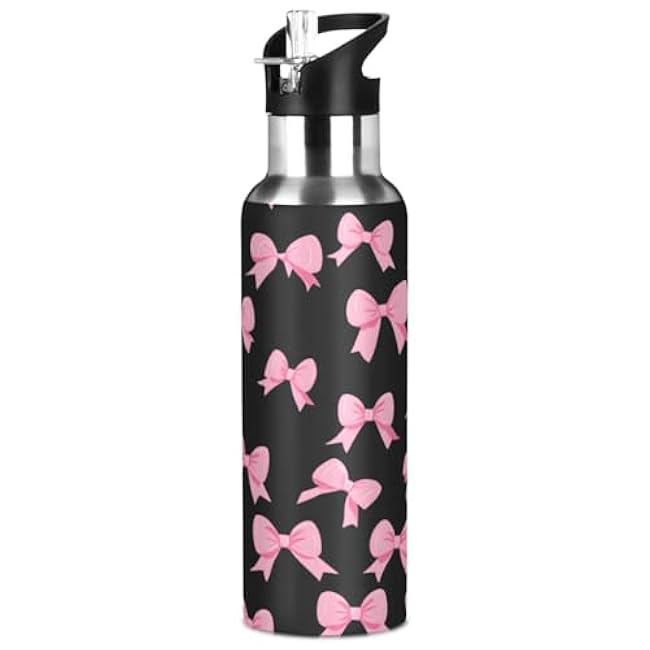 ALAZA Fire Rainbow Dragon Water Bottle with Straw Lid Vacuum Insulated Stainless Steel Thermo Flask Water Bottle 20oz
