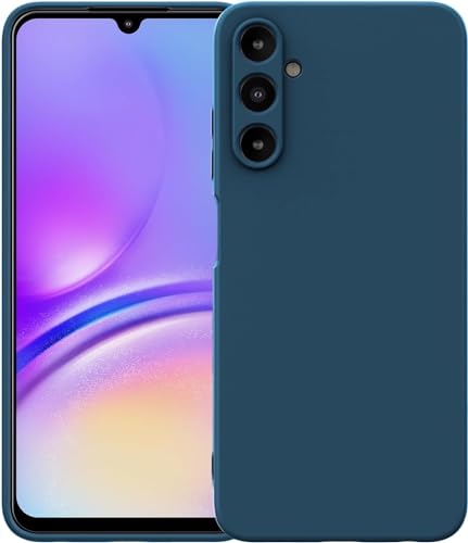 Image of DIZORO Microfiber Candy Case Compatible for Samsung A15 5G Smooth Touch Cushion Liquid Soft Silicone Gel Rubber Phone Cases Non-Slip Full Body Protective Shockproof Back Cover (Blue)